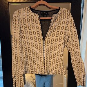 Cartise Women's Button Down Shirt - White and Black